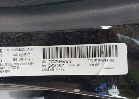 2015 Chrysler 200 Limited from USA, damaged, VIN 1C3CCCAB9FN635918